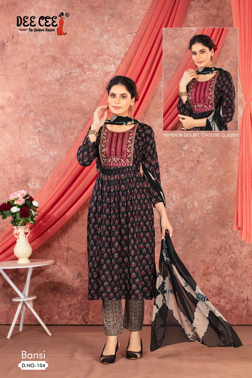 Bansi By Deecee Capsule Printed Naira Cut Kurti With Bottom Dupatta Wholesale Shop In Surat